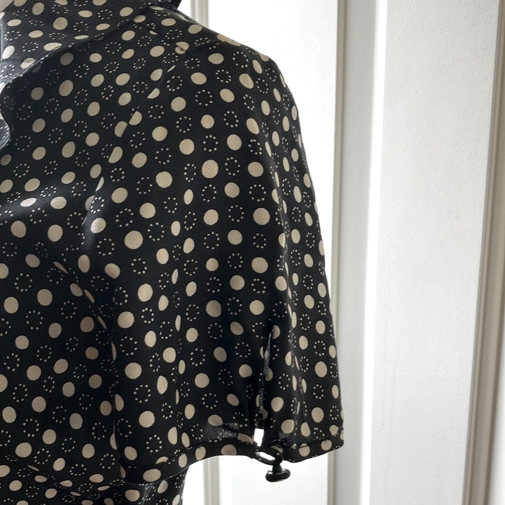 J. Crew Silk Wrap Polka-Dot Dress Black/White Size 4 - Picture 7 of 16
